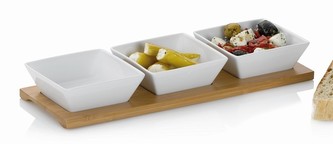 Servírovací misky PHILIPA 4ks porcelán/bambus KELA KL-12261