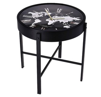 Konferenční stolek s hodinami HOMESTYLING 40 x 40 cm