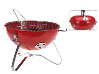 Gril kulový přenosný 37 cm červená