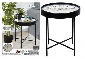 Konferenční stolek s hodinami HOMESTYLING 63 x 70 cm