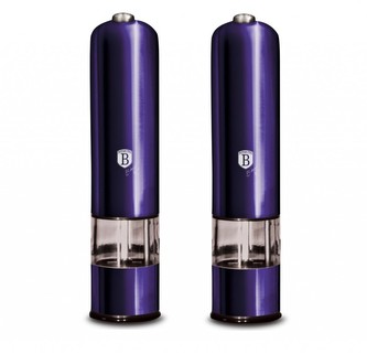 Mlýnek na pepř a sůl elektrický sada 2 ks Purple Metallic Line