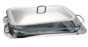 Servírovací mísa s tácem nerez / sklo 3 L BERLINGERHAUS BH-1386