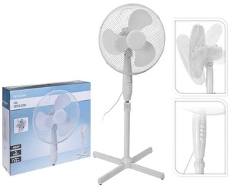 Ventilátor stojanový 41 cm bílý