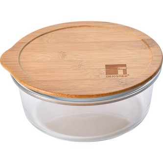 Dóza na potraviny skleněná s bambusovým víkem 0,95 l