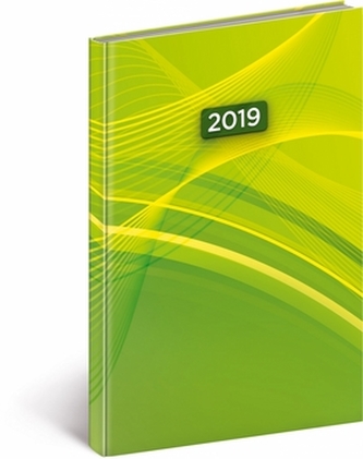 Týdenní diář Cambio 2019, zelený, 15 x 2