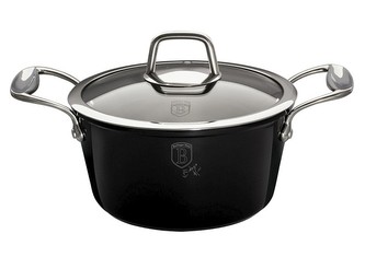 Kastrol s poklicí s mramorovým povrchem 20 cm Royal Black Collection BERLINGERHAUS BH-1676
