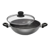 Pánev WOK s mramorovým povrchem a poklicí 28 cm STONELINE WX-16604