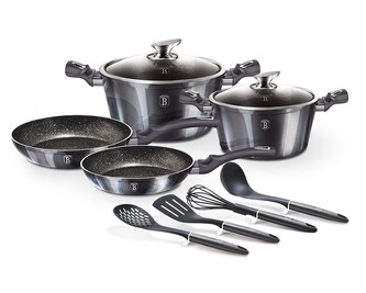 Sada nádobí s mramorovým povrchem 10 ks Carbon PRO Line