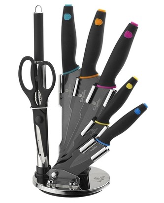 Sada nožů ve stojanu nerez 8 ks Diamond collection  BERLINGERHAUS BH-2258