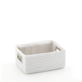 Koš RIMOSSA 28x20x12cm, plast bílý, kovový úchyt KELA KL-21848