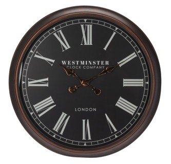 Hodiny nástěnné WESTMINSTER 76 cm černá