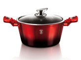 Kastrol s poklicí s mramorovým povrchem 24 cm Black Burgundy Metallic Line BERLINGERHAUS BH-1628