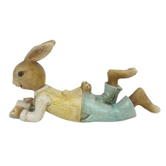 Ležící zajíc s knihou