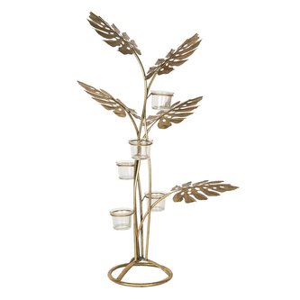 Svícen na čajové svíčky TREE kov a sklo