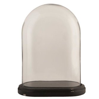 Skleněný poklop s podtáckem 26*15*33 cm