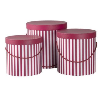 Sada tří kulatých krabic s víkem