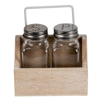 Solnička a pepřenka v dřevěném stojánku