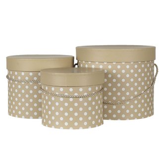 Sada tří kulatých krabic s víkem