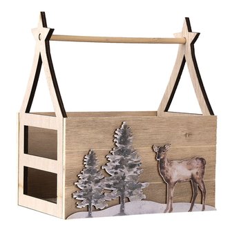 Dřevěná bedýnka WINTER FOREST