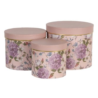 Sada tří kulatých krabic s víkem