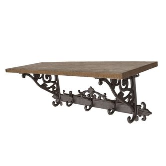 Nástěnný věšák s dřevěnou poličkou