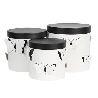 Sada tří kulatých krabic s víkem