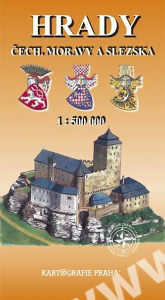 Hrady Čech,Moravy a Slezska, 1:500 000