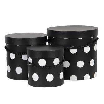 Sada tří kulatých krabic s víkem