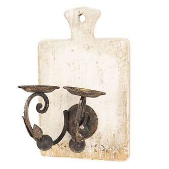 Nástěnný svícen dřevo a kov