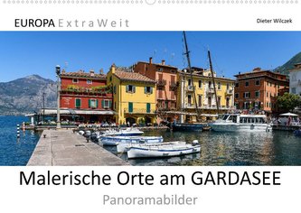 Malerische Orte am GARDASEE - Panoramabilder (Wandkalender 2022 DIN A2 quer)