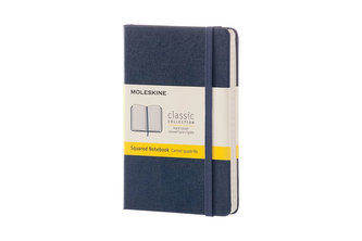 Moleskine: Zápisník tvrdý čtverečkovaný modrý S