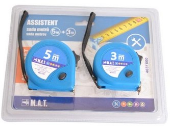 metr stáčecí 5m+3m/19mm ASSISTENT sada 2díl.