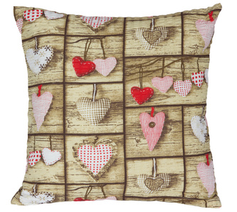 Povláček krepový - béžové srdce - 40x40cm