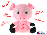 Prasátko Piky plyšové 21cm na baterie česky mluvící 0m+ v sáčku