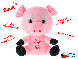 Prasátko Piky plyšové 21cm na baterie česky mluvící 0m+ v sáčku