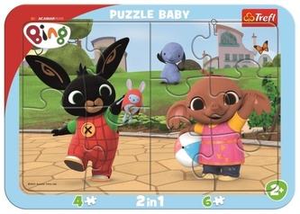 Puzzle deskové 2v1 Králíček Bing 10 dílků 33x23cm ve fólii 24m+