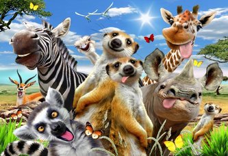 Puzzle Vítejte v Africe 2v1, dřevěné, 150 dílků