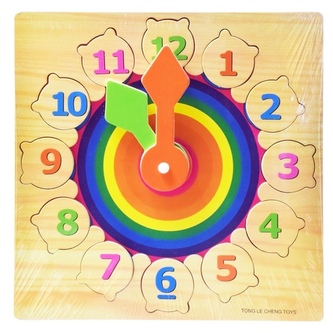 Dřevěné puzzle - hodiny