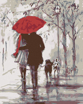 Malování podle čísel - NA PROCHÁZCE S PEJSKY - 80x100 cm, vypnuté plátno na rám