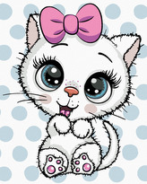 Malování podle čísel - ROZTOMILÁ BÍLÁ KOČKA - 80x100 cm, bez rámu a bez vypnutí plátna