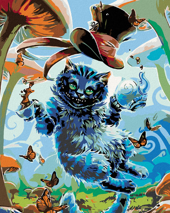 Malování podle čísel - KOČKA ŠKLÍBA - 80x100 cm, vypnuté plátno na rám