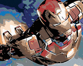Malování podle čísel - IRON MAN - 40x50 cm, vypnuté plátno na rám