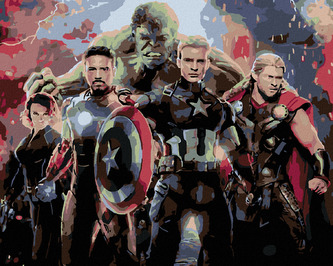 Malování podle čísel - AVENGERS ENDGAME - 40x50 cm, bez rámu a bez vypnutí plátna