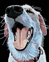 Malování podle čísel - PES S ČERVENÝM OBOJKEM - 40x50 cm, vypnuté plátno na rám