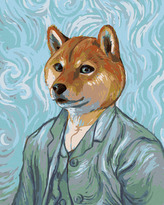 Malování podle čísel - VINCENT VAN GOGH S PSÍ HLAVOU - 40x50 cm, vypnuté plátno na rám