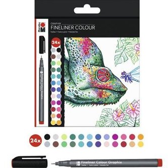 Marabu Graphix Akvarelový liner 0,5 mm - chameleon 24 ks