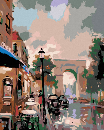 Malování podle čísel - OBLOUK V MĚSTEČKU - 80x100 cm, bez rámu a bez vypnutí plátna