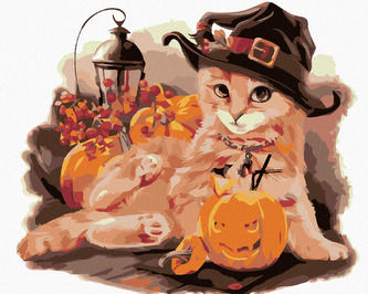 Malování podle čísel - KOTĚ S DÝNĚMI - 40x50 cm, bez rámu a bez vypnutí plátna