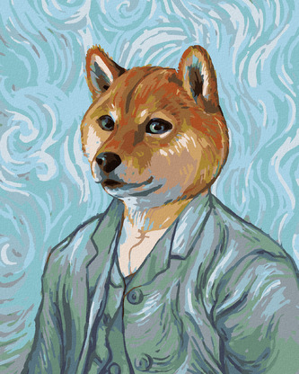 Malování podle čísel - VINCENT VAN GOGH S PSÍ HLAVOU - 40x50 cm, bez rámu a bez vypnutí plátna
