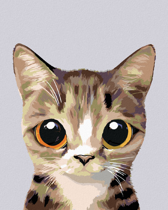 Malování podle čísel - OKATÁ MOUROVATÁ KOČIČKA - 80x100 cm, bez rámu a bez vypnutí plátna